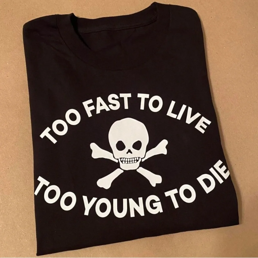 Too fast to live too young to die black long sleeve tee Seditionaries Punk - Picture 4 of 5